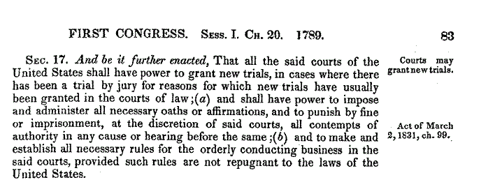 Judiciary act 1789 contempt brief